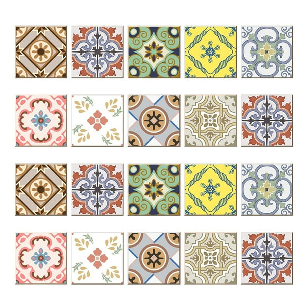 20pcs Mosaic Wall Tiles Stickers Kitchen Bathroom Tile Decals #5 10x10cm